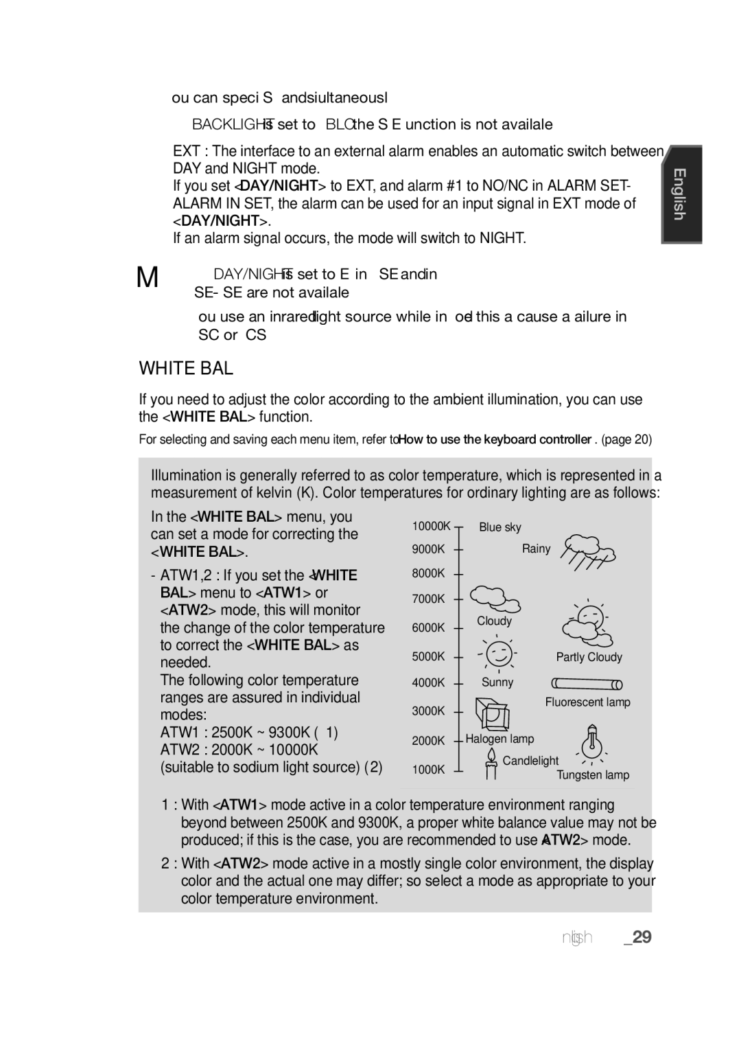 Samsung SCC-C7439P manual White BAL,  You can specify Mask 1 and 2 simultaneously, SET-AUTO SET are not available 