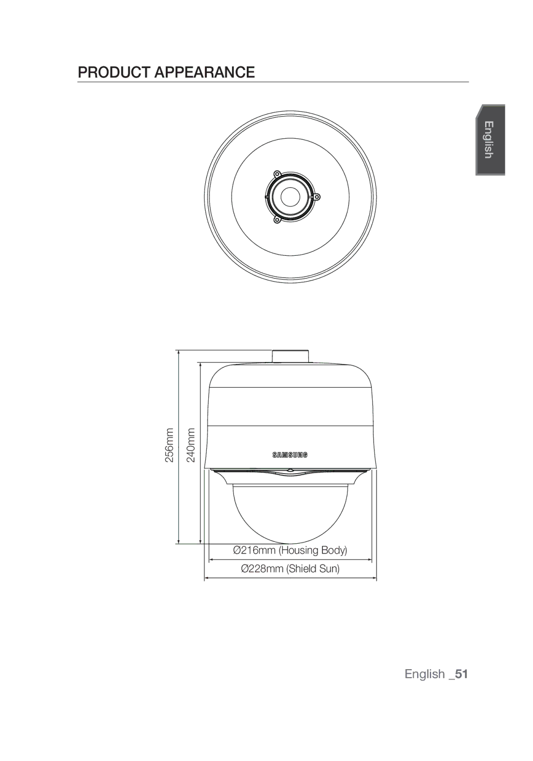 Samsung SCC-C7439P manual Product Appearance 