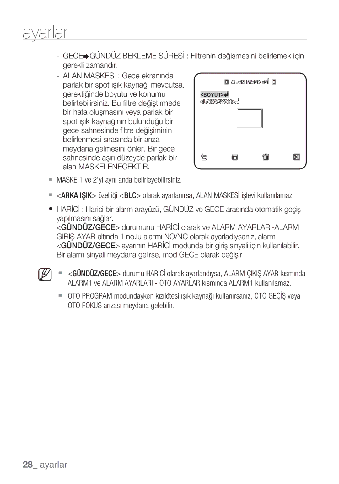 Samsung SCC-C7453P manual Gerektiğinde boyutu ve konumu, Belirtebilirsiniz. Bu ﬁltre değiştirmede 