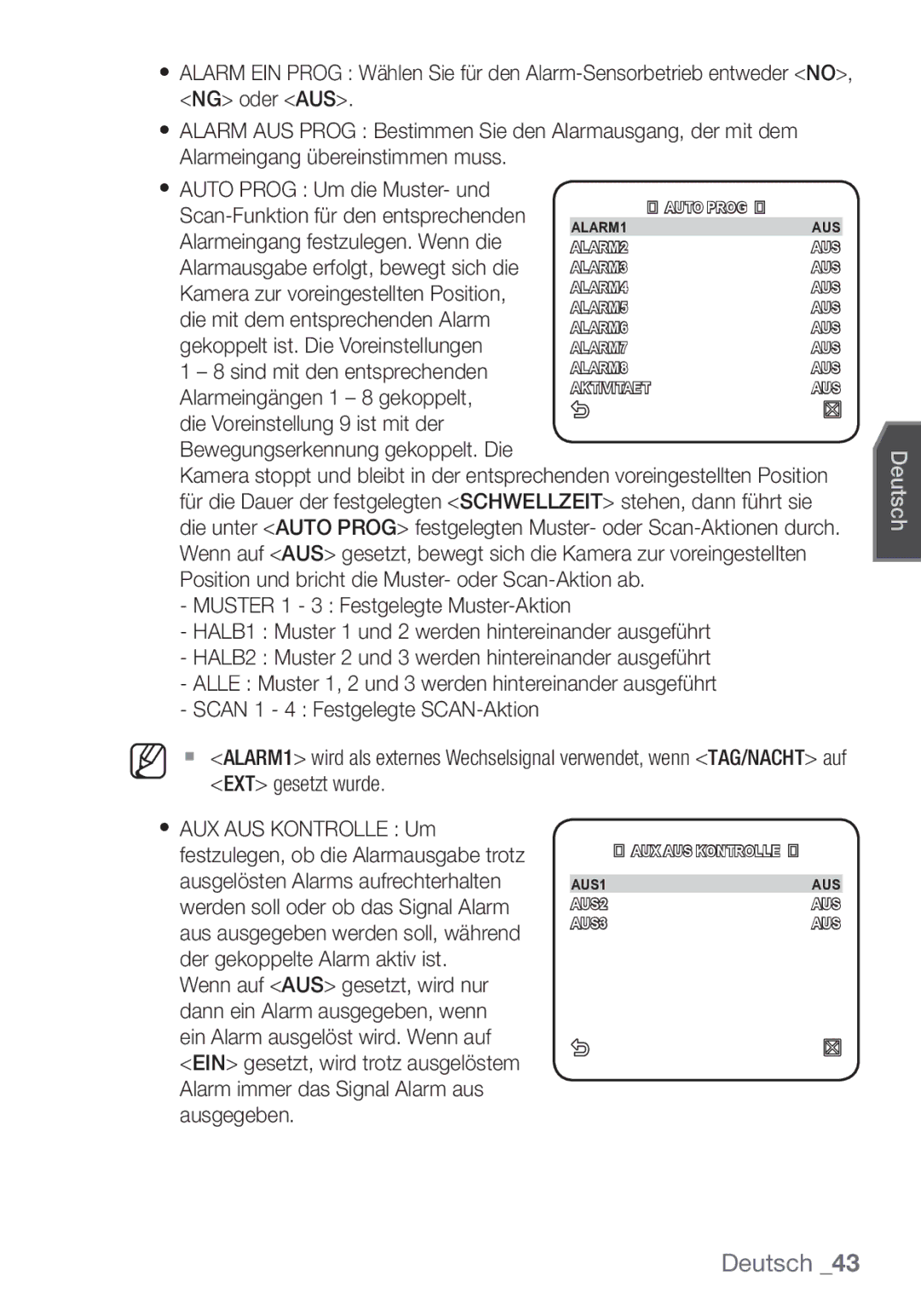 Samsung SCC-C7453P manual AUS1 