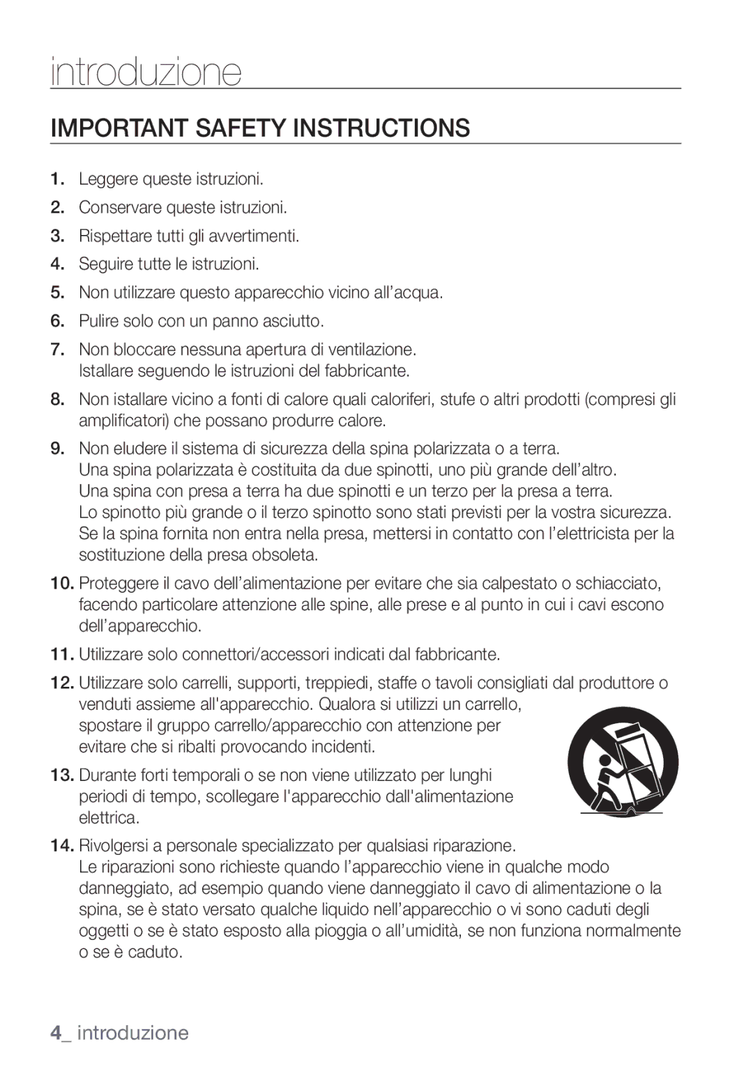 Samsung SCC-C7453P manual Important Safety Instructions 