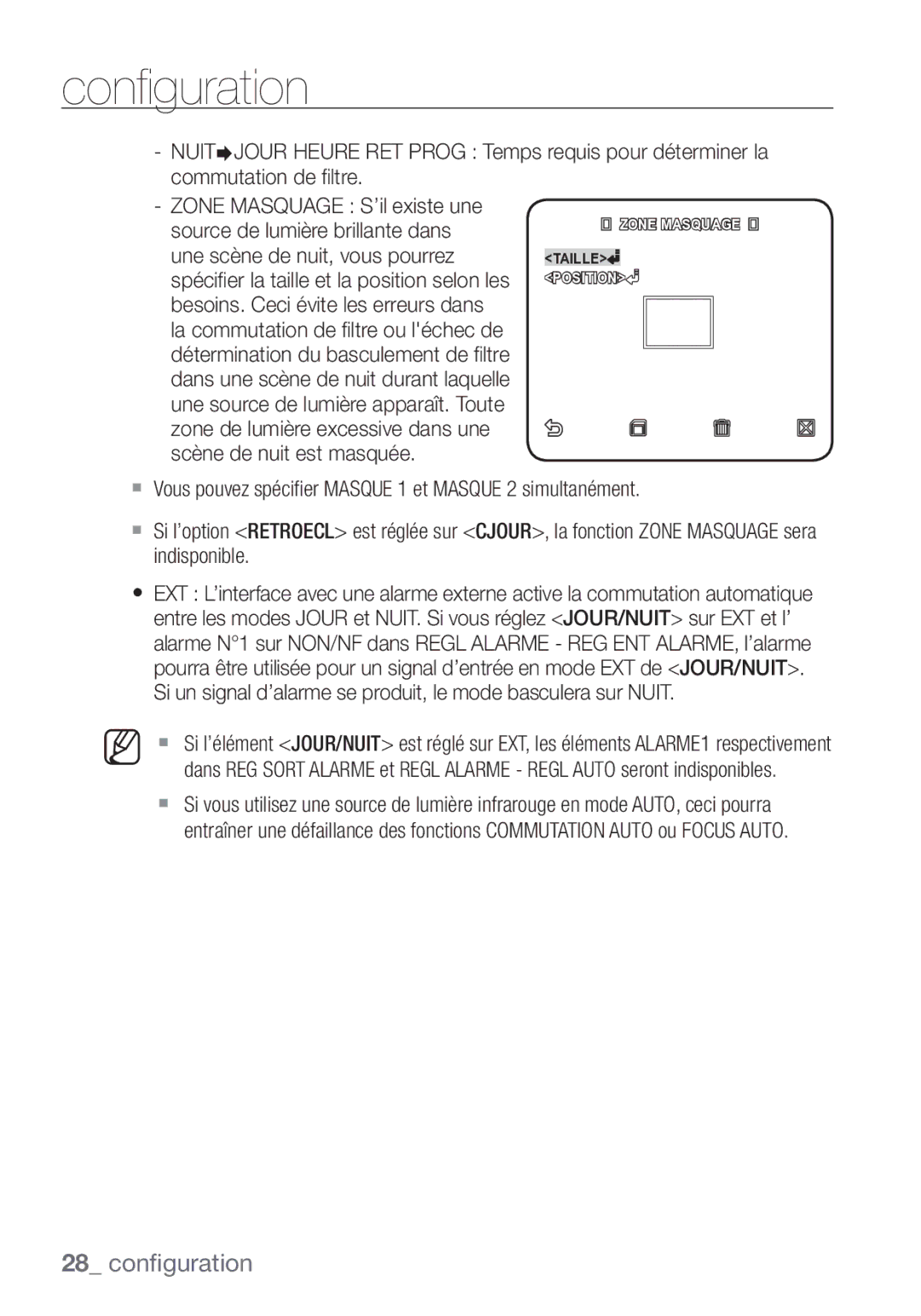 Samsung SCC-C7453P manual Configuration 