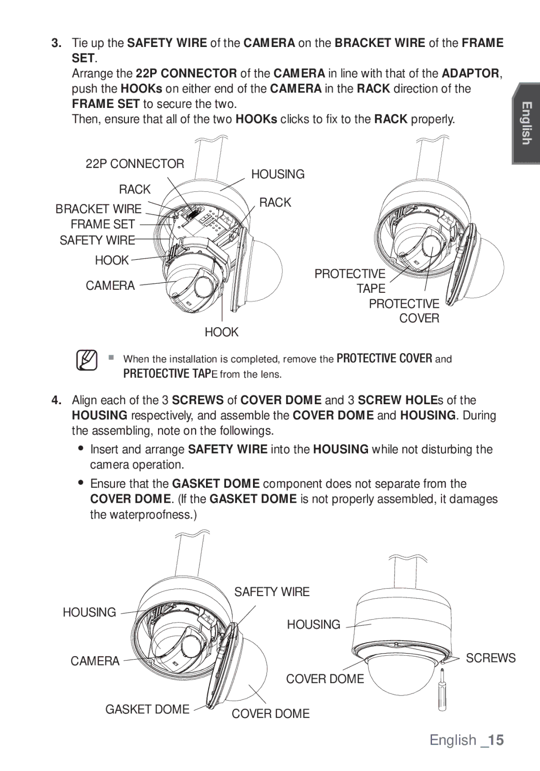 Samsung SCC-C7453P manual 22P Connector Housing Rack 