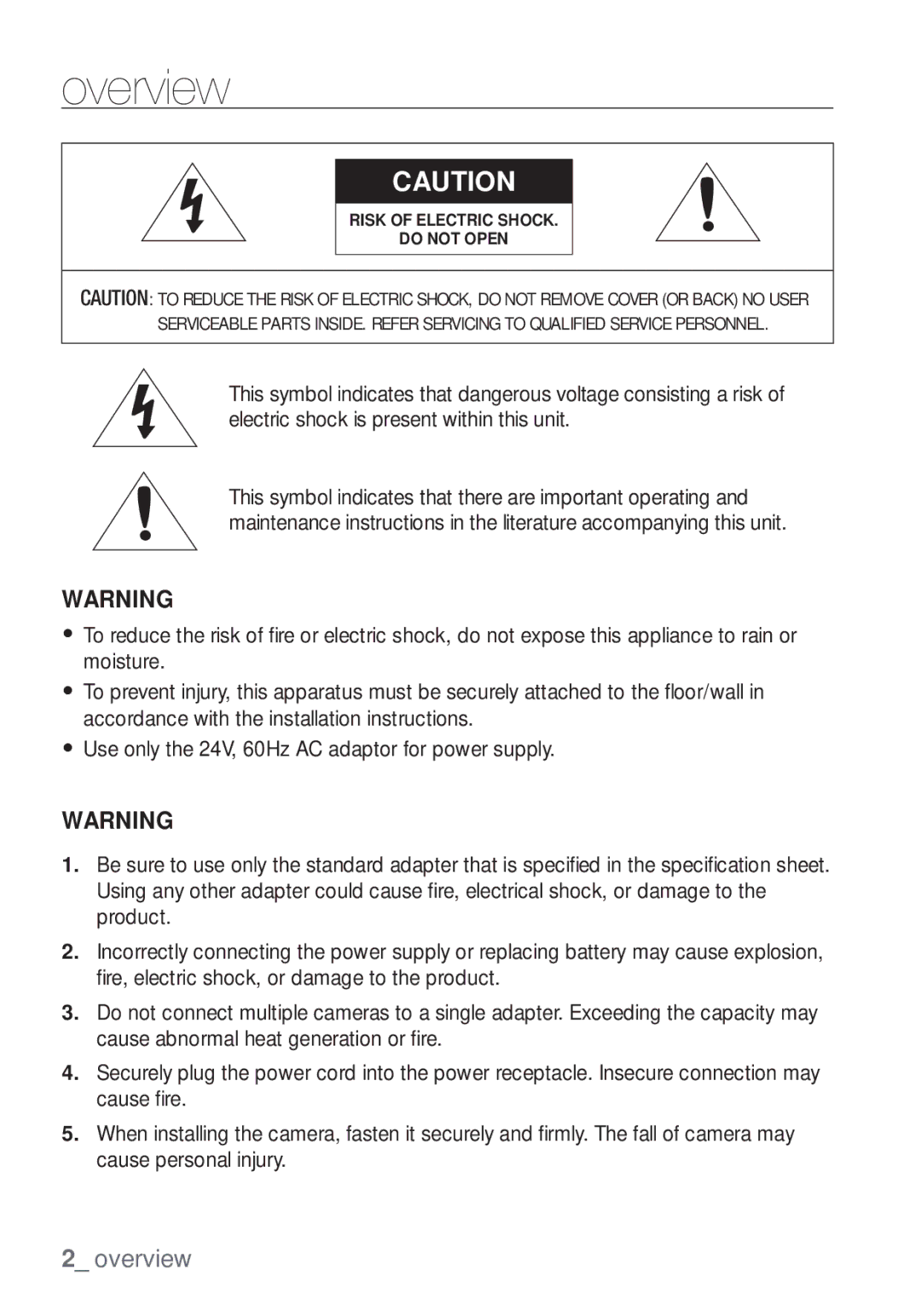 Samsung SCC-C7453P manual Overview 