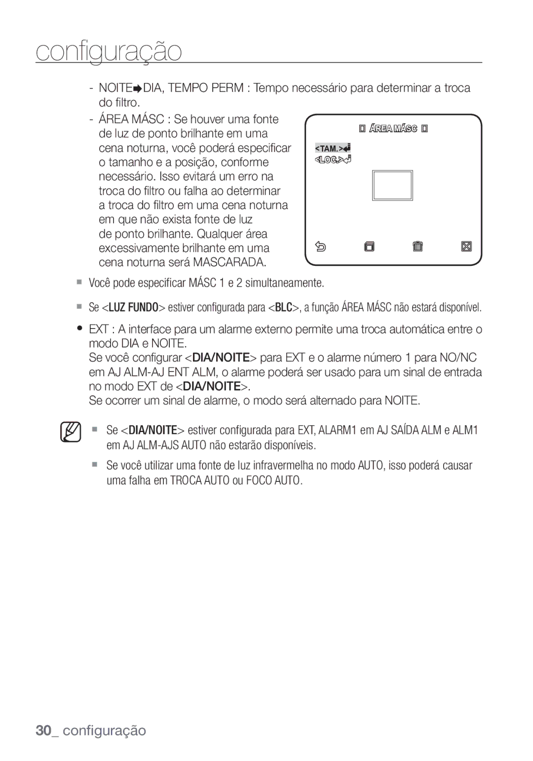 Samsung SCC-C7453P manual  Você pode especiﬁcar Másc 1 e 2 simultaneamente 