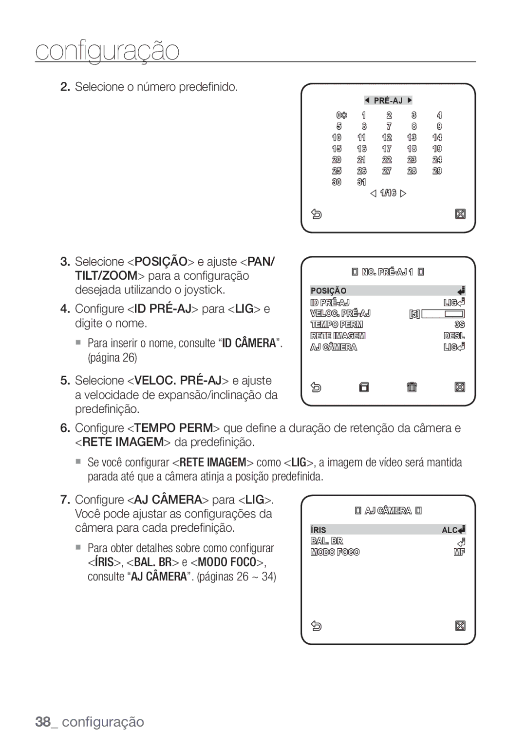 Samsung SCC-C7453P manual Selecione o número predeﬁ nido 