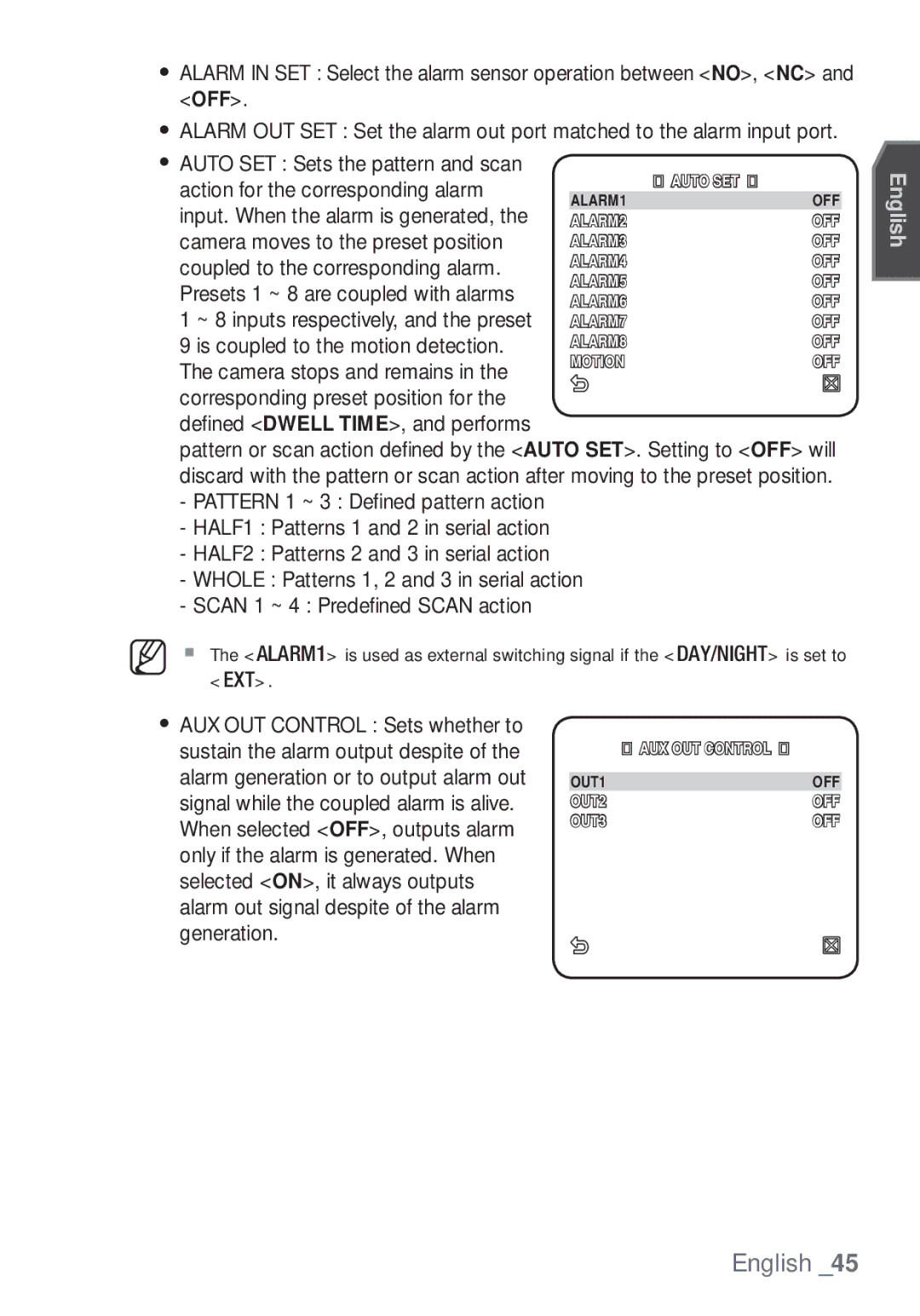 Samsung SCC-C7453P manual ~ 8 inputs respectively, and the preset 