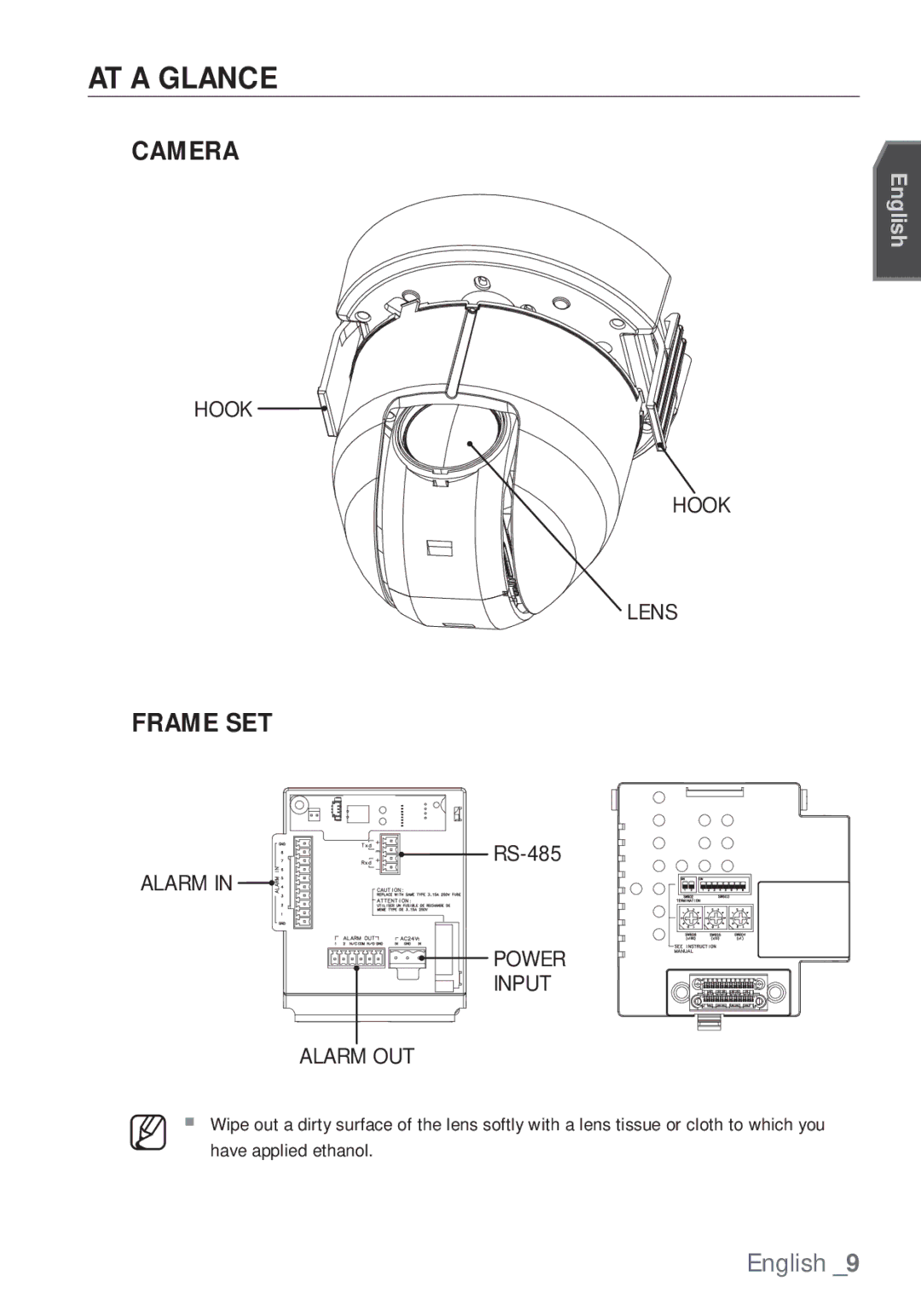 Samsung SCC-C7453P manual AT a Glance, Frame SET 