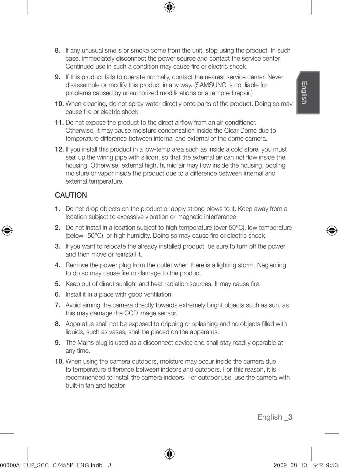 Samsung SCC-C7455P user manual English  