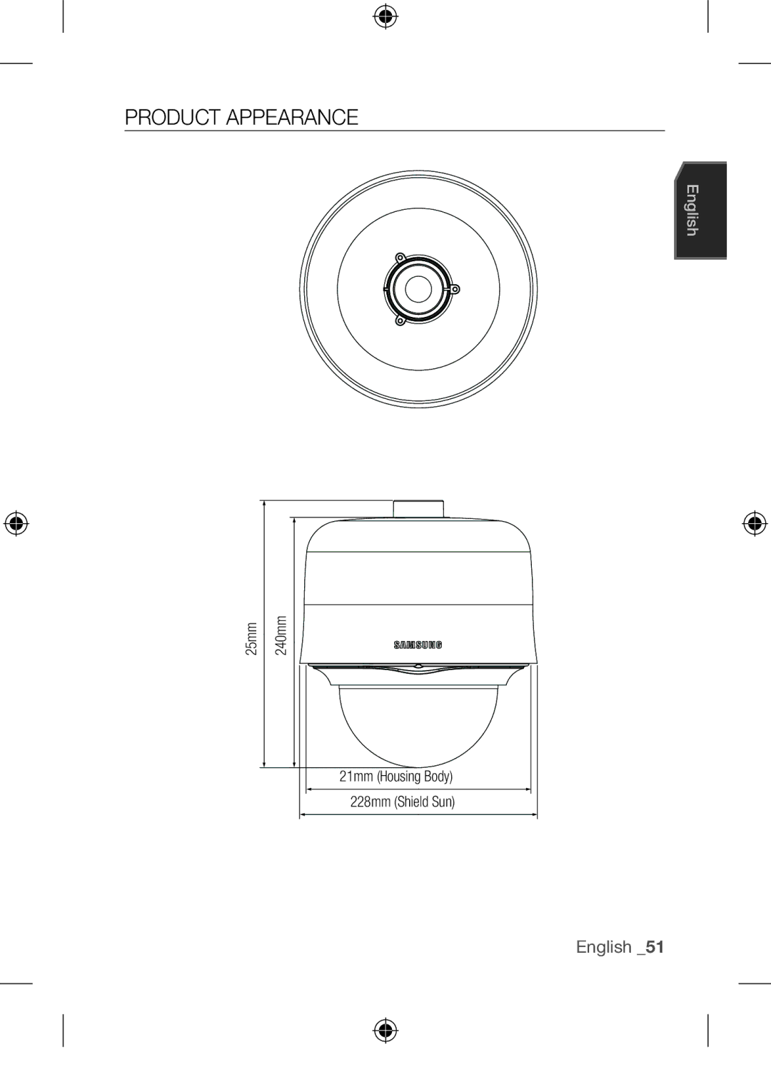 Samsung SCC-C7455P user manual Product Appearance 