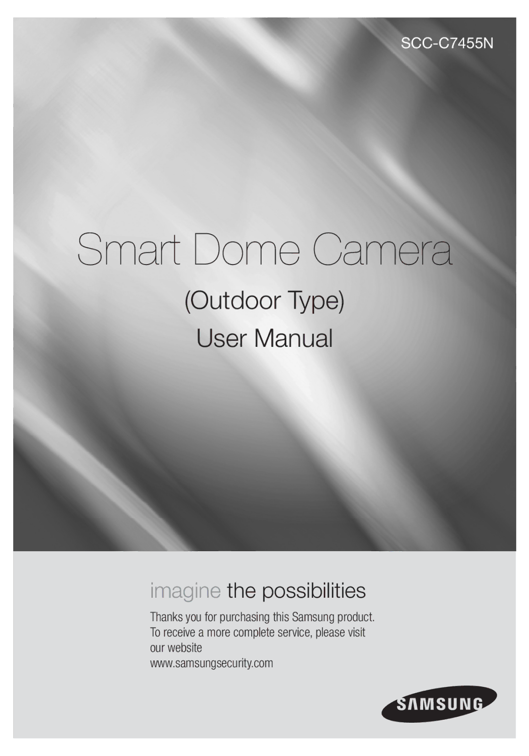 Samsung SCC-C7455P manual Smart Dome Camera 