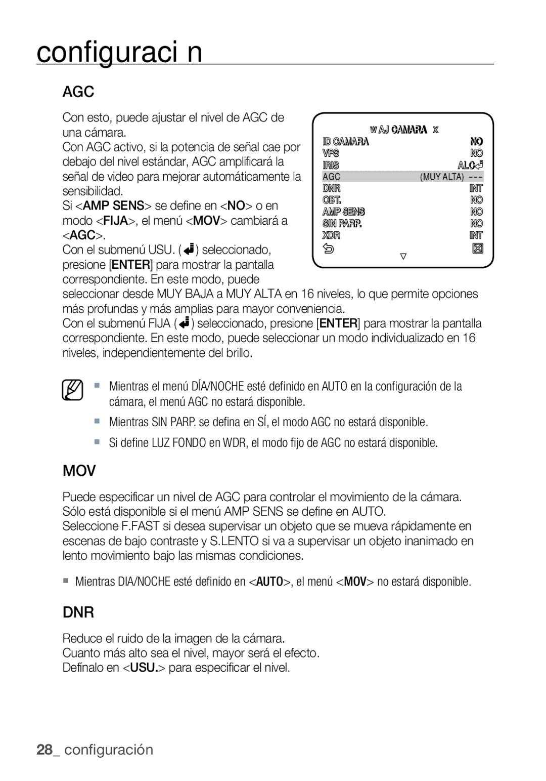 Samsung SCC-C7455P manual Mov 