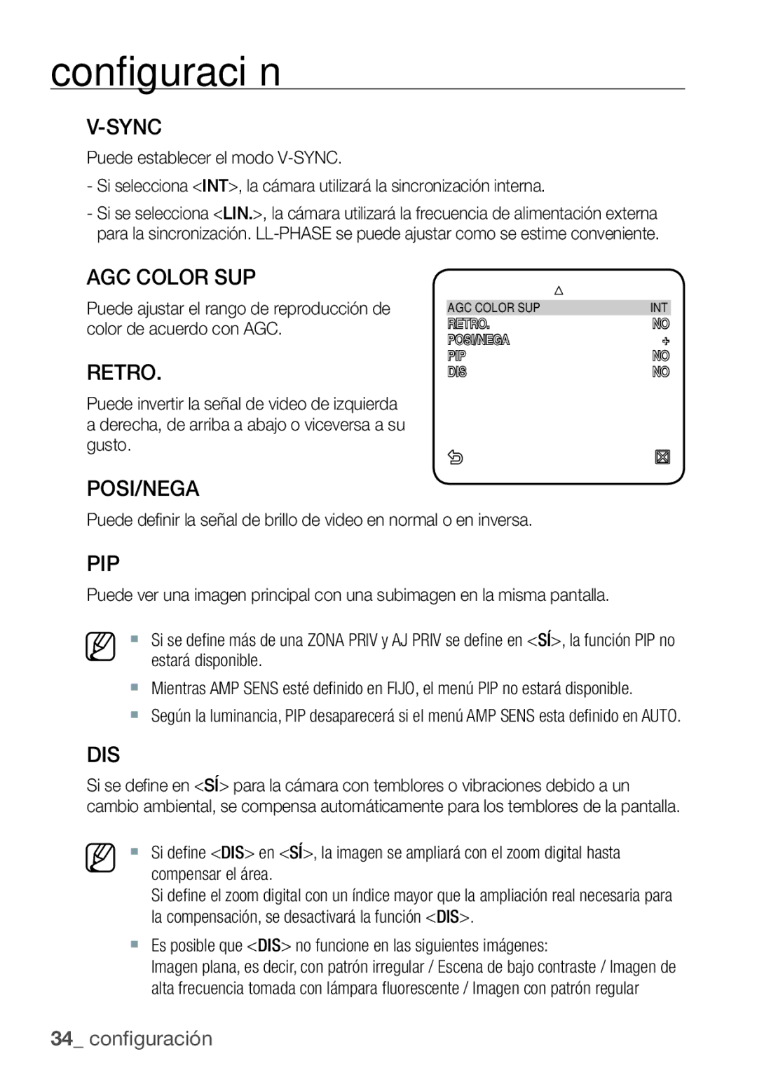 Samsung SCC-C7455P manual Puede ajustar el rango de reproducción de, Color de acuerdo con AGC, Gusto 