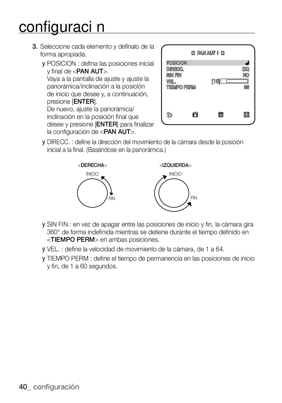 Samsung SCC-C7455P manual Seleccione cada elemento y defínalo de la forma apropiada 