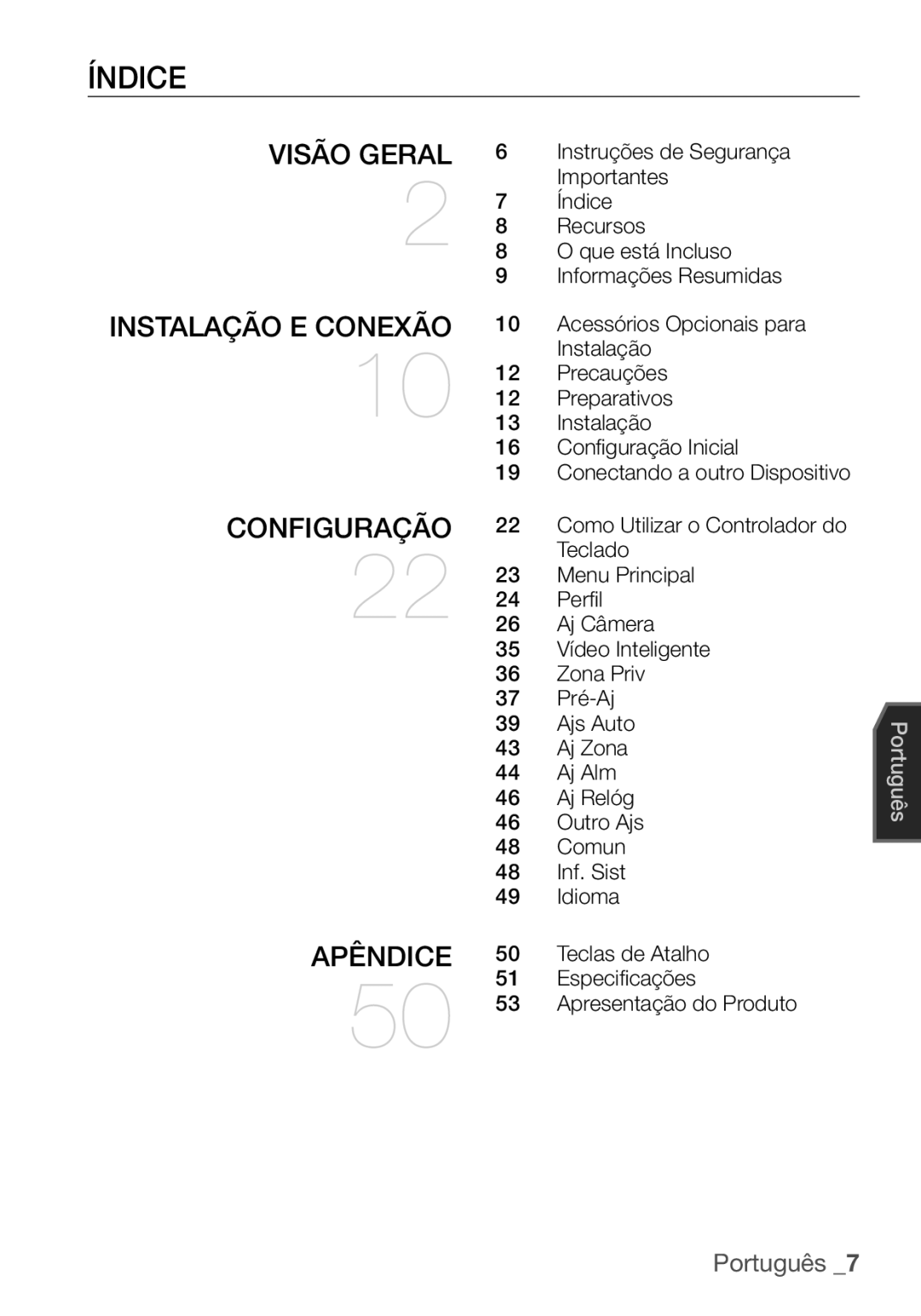 Samsung SCC-C7455P Instruções de Segurança, Recursos, Que está Incluso, Informações Resumidas, Acessórios Opcionais para 