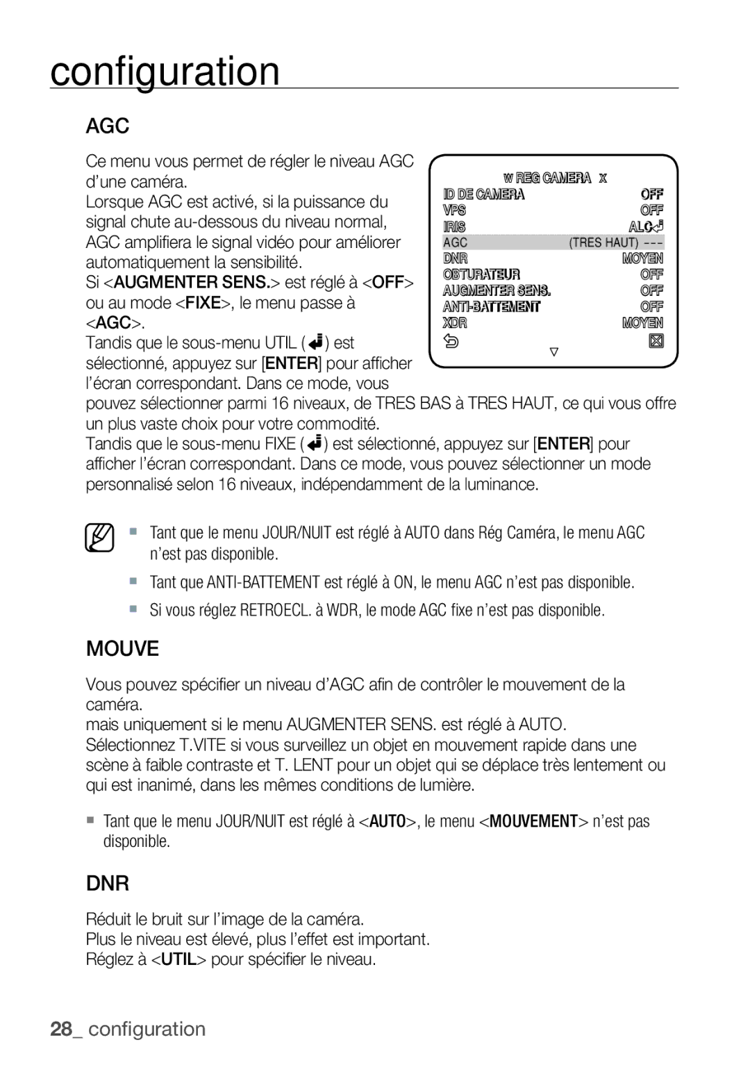 Samsung SCC-C7455P manual Mouve 