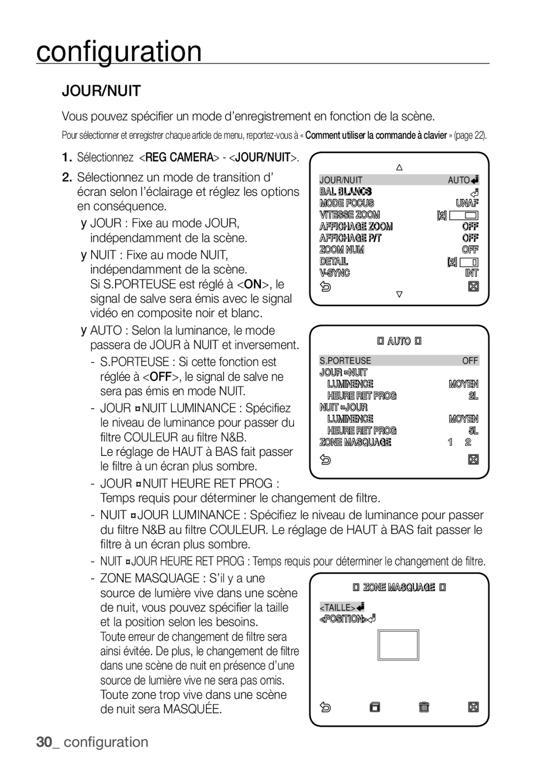 Samsung SCC-C7455P manual Jour/Nuit 