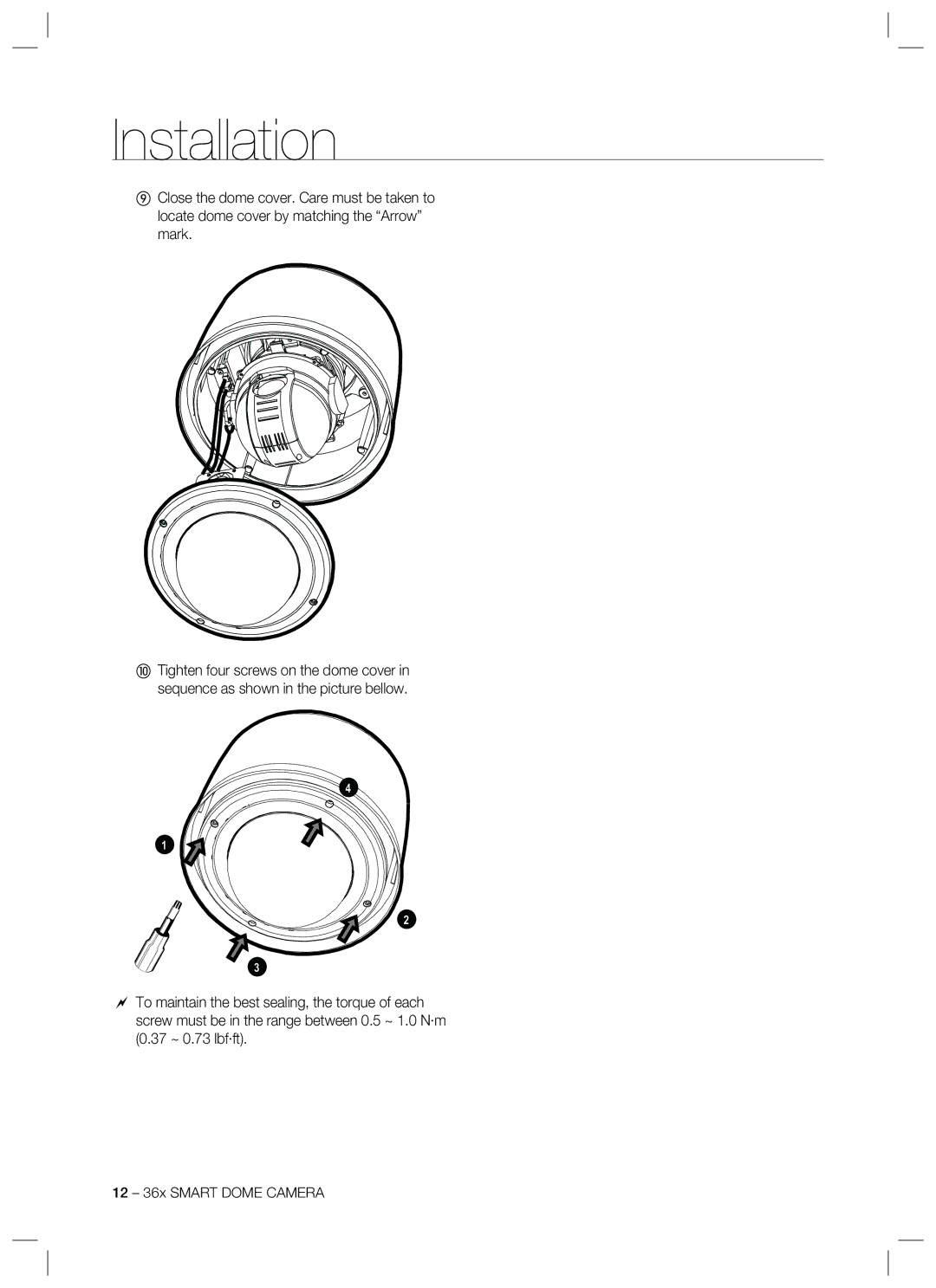 Samsung SCC-C7478 manual 12 36x Smart Dome Camera 