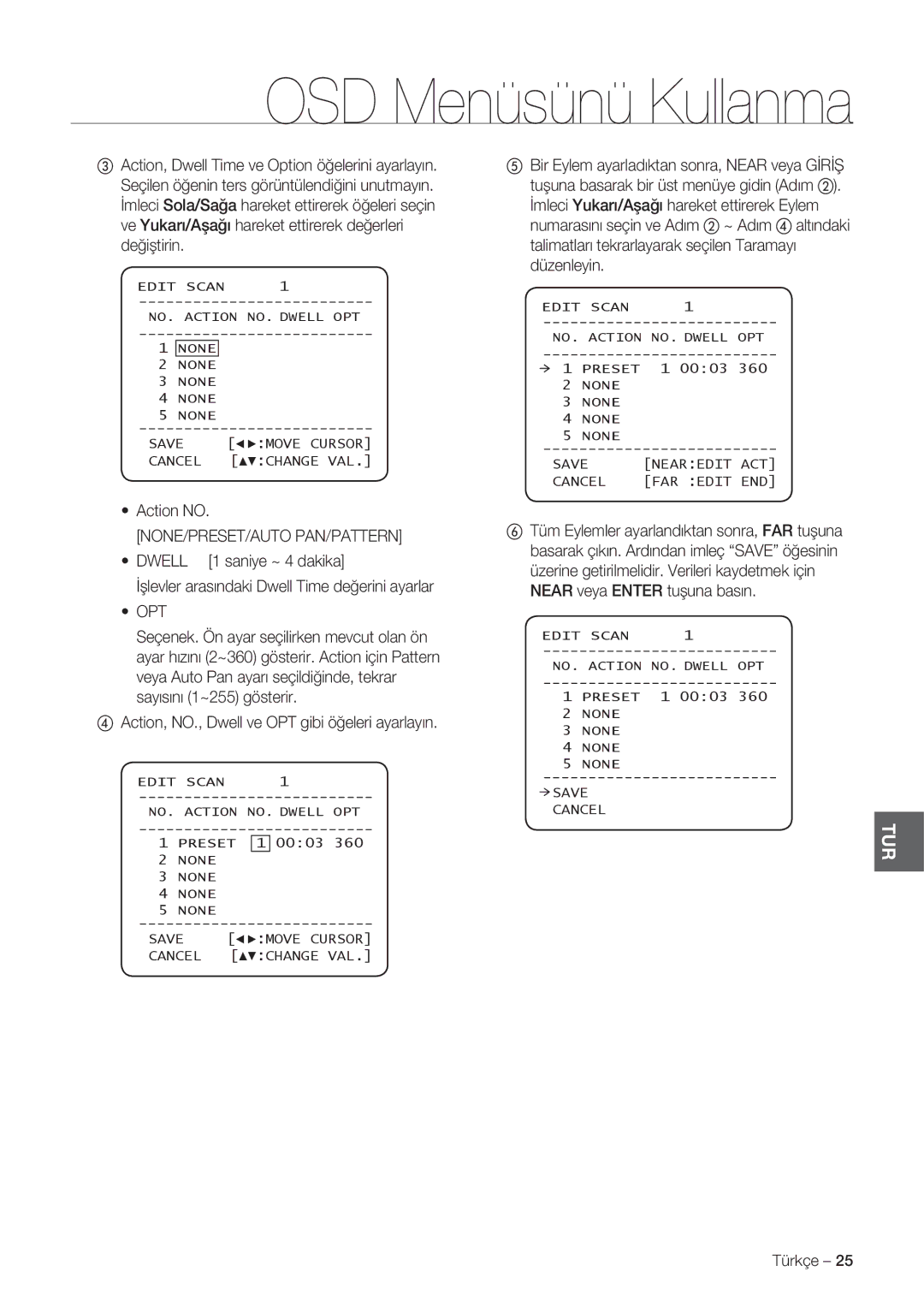 Samsung SCC-C7478P manual None/Preset/Auto Pan/Pattern 