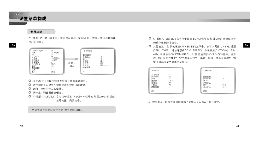 Samsung SCC-C9302FP, SCC-C9302P manual RS-485 