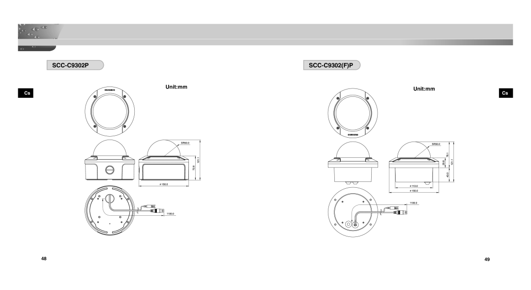 Samsung SCC-C9302P, SCC-C9302FP manual 