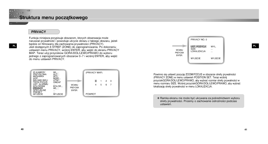 Samsung SCCC9302FP/SAU, SCC-C9302P/SAU, SCC-C9302FP manual Privacy 