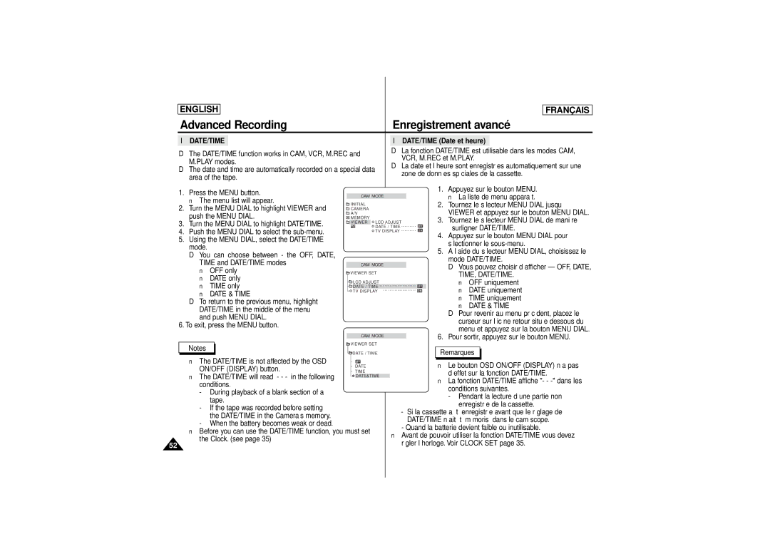 Samsung SCD 180, AD68-00541C manual Time, Date/Time, Date & Time 