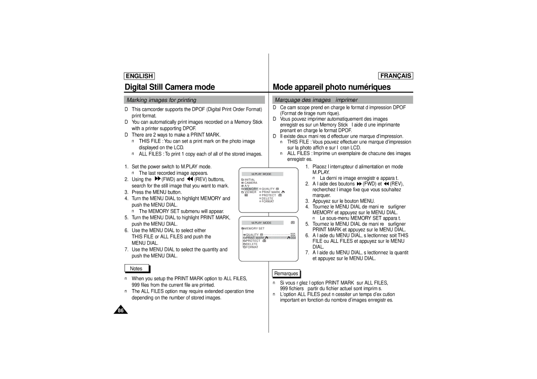 Samsung SCD 180, AD68-00541C manual Marquage des images à imprimer 