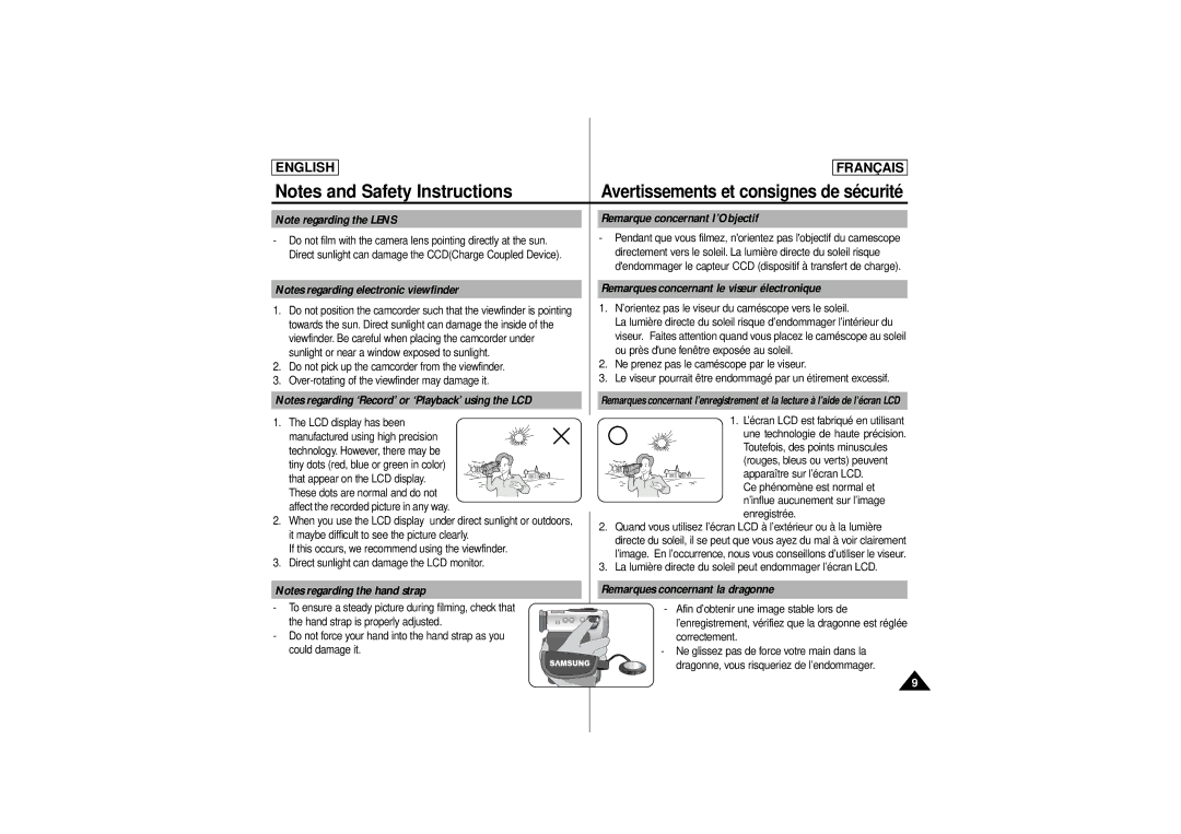 Samsung AD68-00541C, SCD 180 manual Remarque concernant I’Objectif, Remarques concernant le viseur électronique 