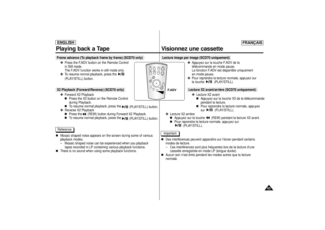 Samsung AD68-00395C, SCD 67, SCD 70 manual Adv 