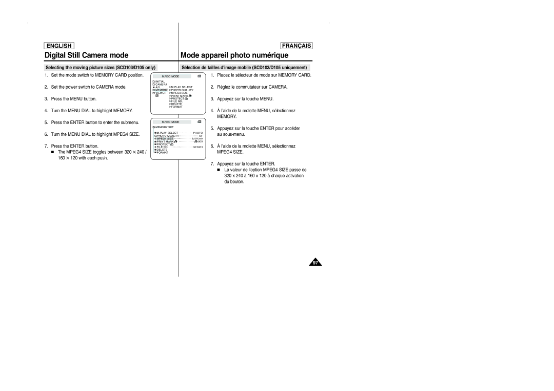 Samsung SCD101 manual Set the mode switch to Memory Card position 