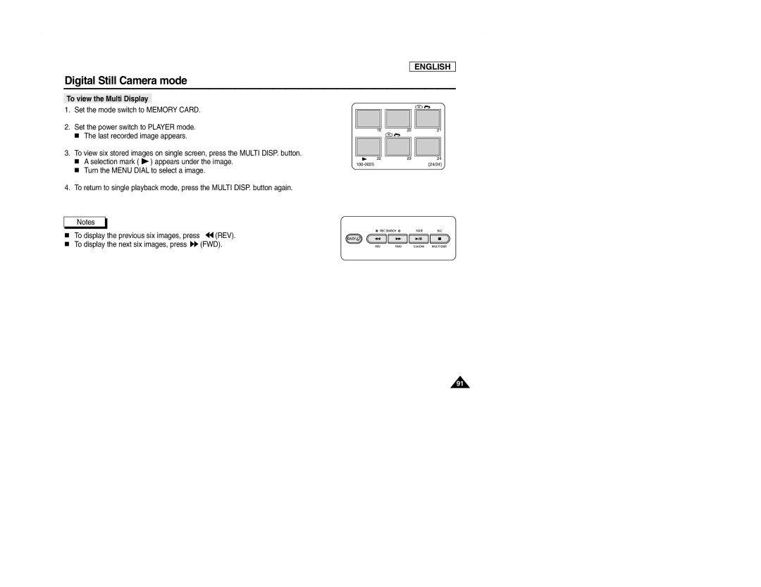 Samsung SCD107 manual To view the Multi Display 