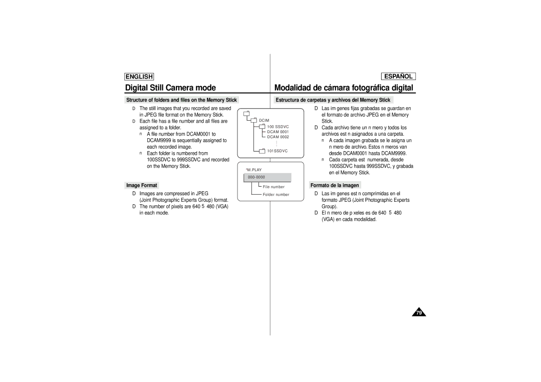 Samsung SCD180 manual Image Format, Formato de la imagen 