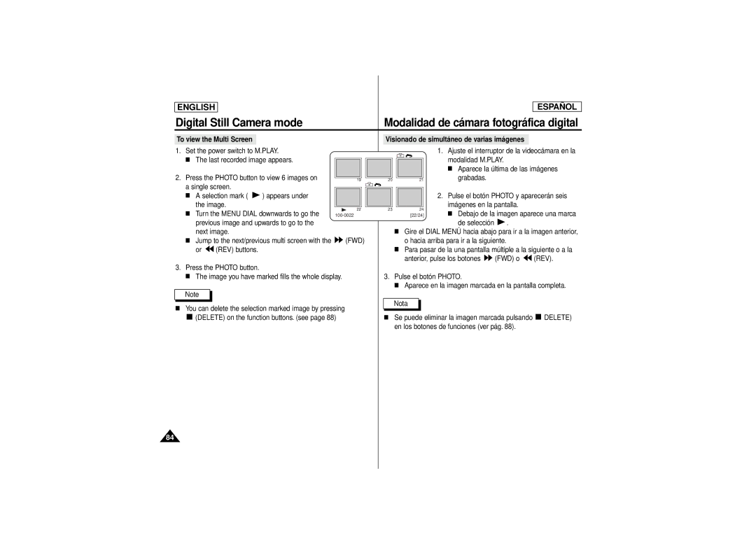 Samsung SCD180 manual To view the Multi Screen 