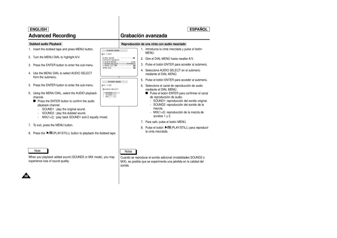 Samsung SCD22 manual Advanced Recording 