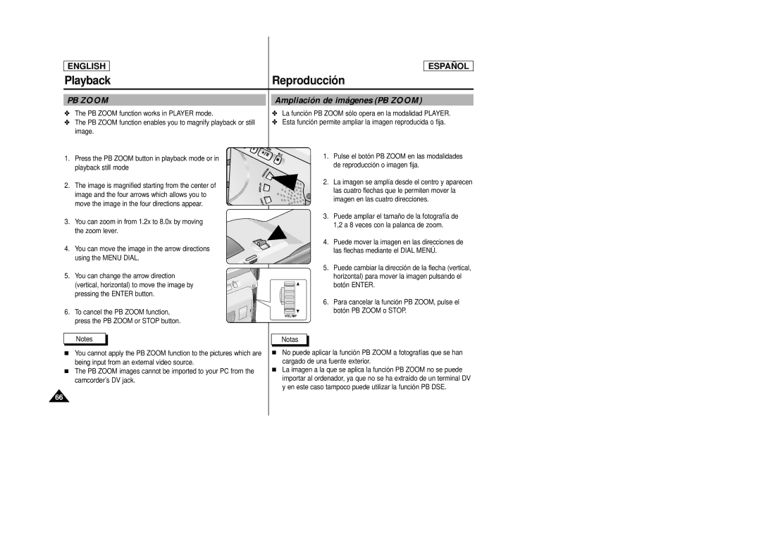 Samsung SCD22 manual Ampliación de imágenes PB Zoom 