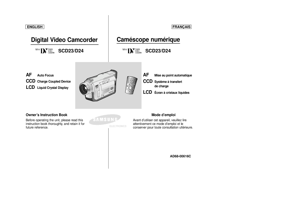 Samsung SCD23/D24 manual Système à transfert de charge 