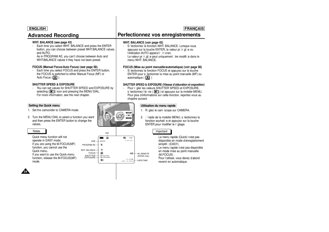 Samsung SCD23/D24 manual Shutter Speed & Exposure 