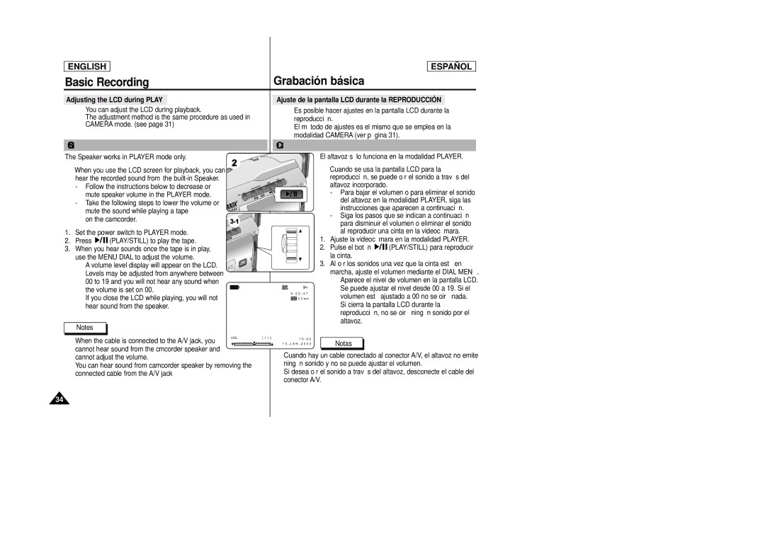 Samsung SCD24, SCD23 manual Adjusting the LCD during Play 