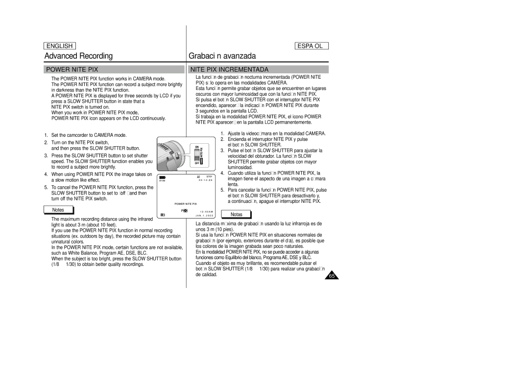 Samsung SCD23, SCD24 manual Power Nite PIX, De calidad 