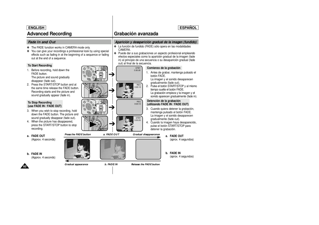 Samsung SCD27/D29 manual Fade In and Out 