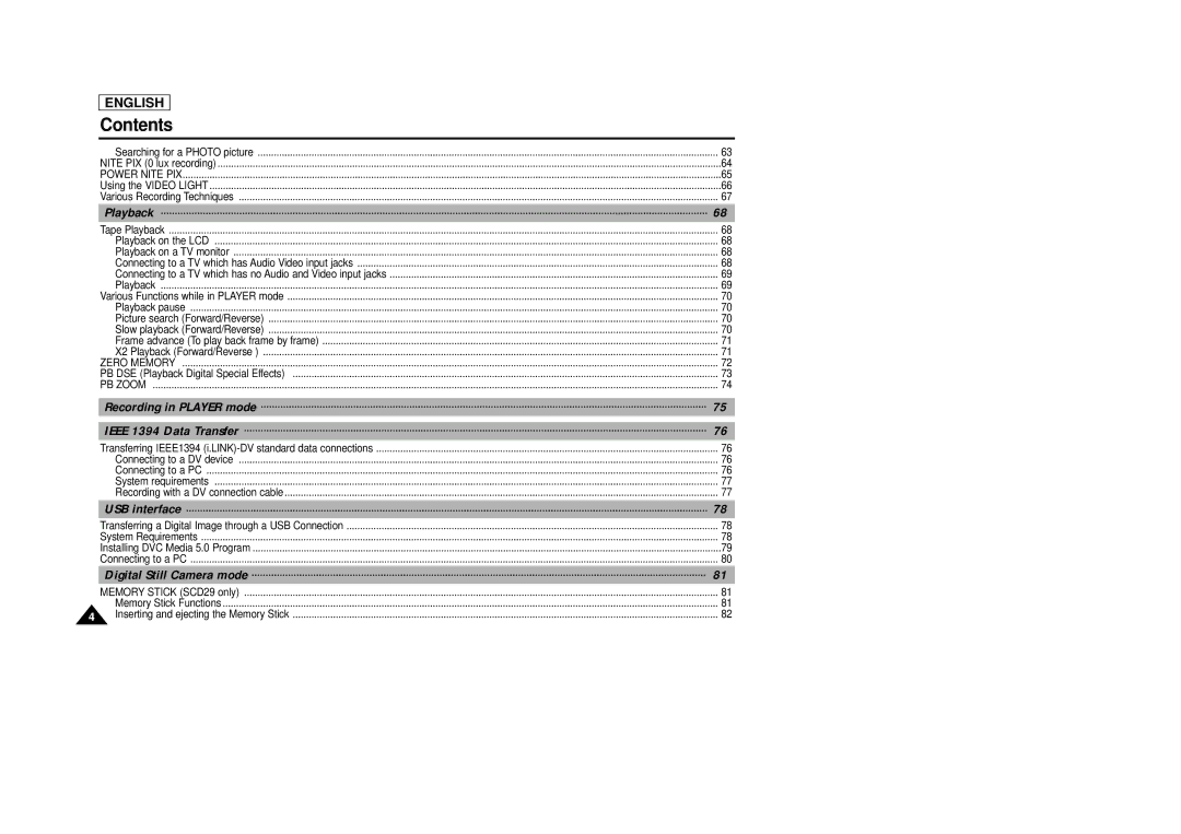 Samsung SCD29 manual Playback 