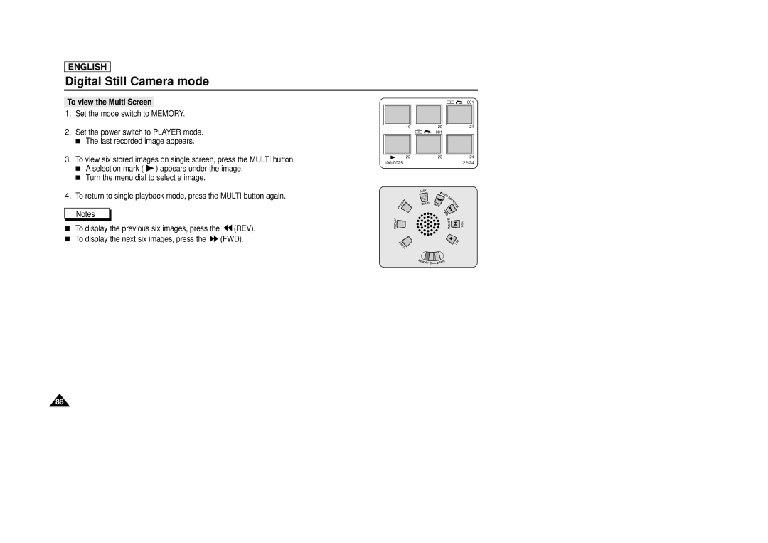 Samsung SCD29 manual To view the Multi Screen 