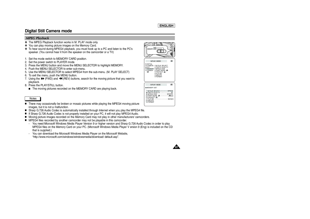 Samsung SCD303 manual Mpeg Playback, Images, but it is not a malfunction 