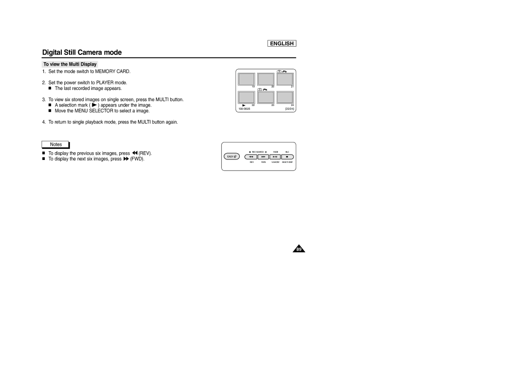 Samsung SCD303 manual To view the Multi Display 