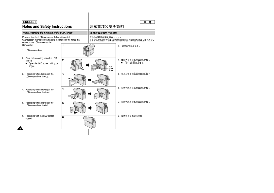 Samsung SCD353 manual Lcd 