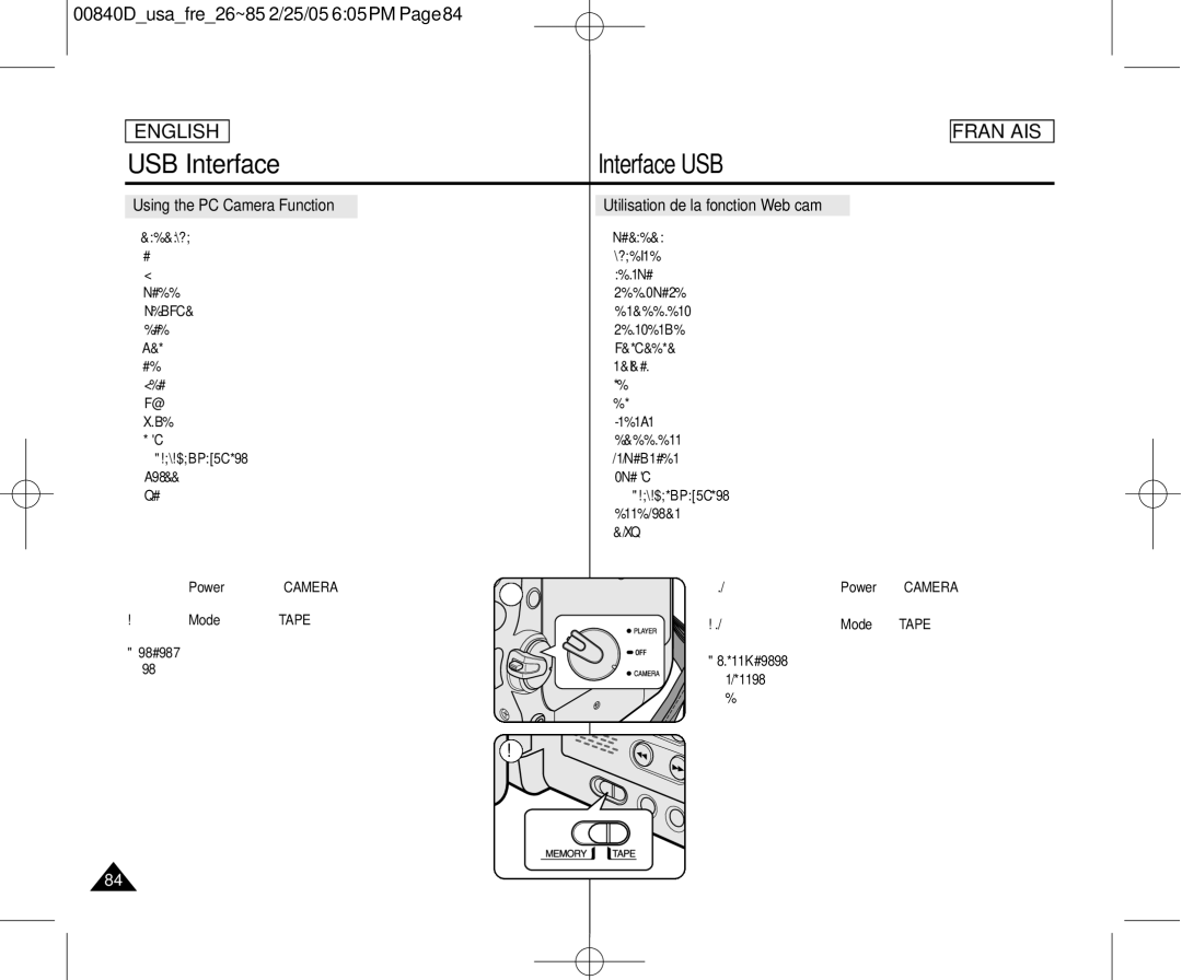 Samsung SCD453 manuel dutilisation USB Interface 