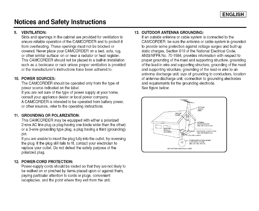 Samsung SCD455 manual Ventilation 