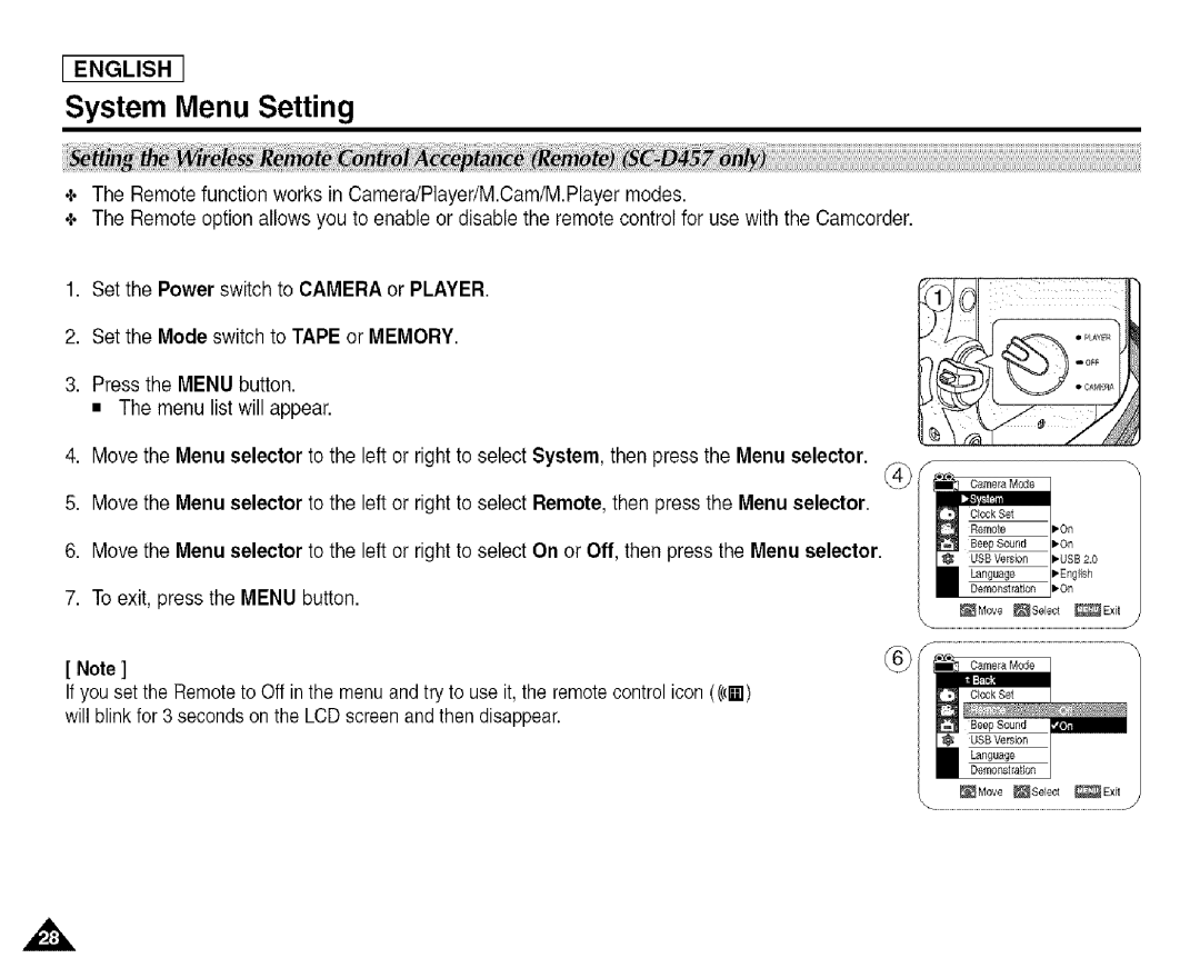 Samsung SCD455 manual Qoff 