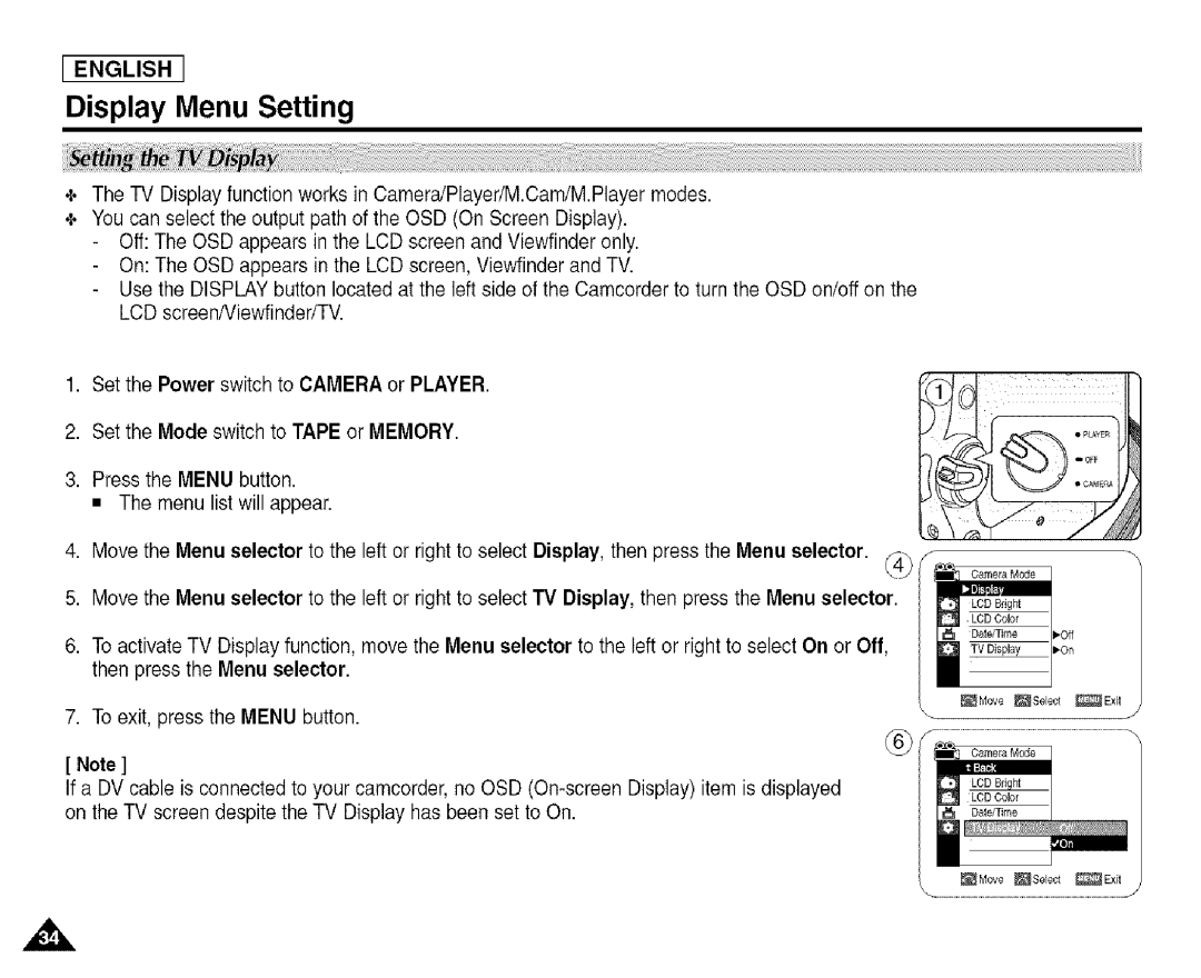 Samsung SCD455 manual Otf 